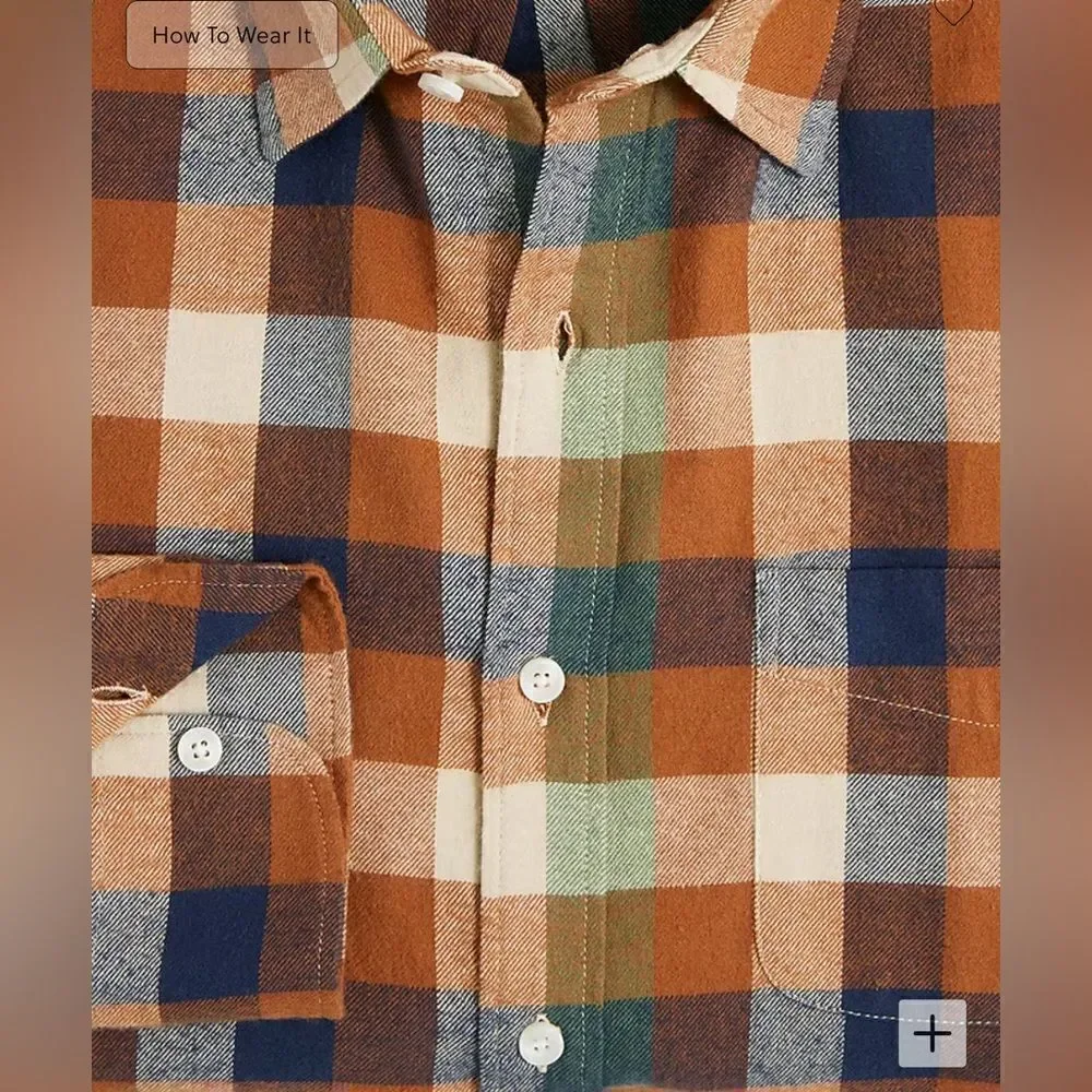 J.Crew Classic Gingham Flannel Shirt NWT